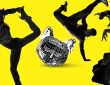 Breakdancers showcasing dynamic moves in a lively dance scene.